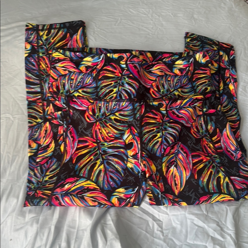 Constantly Varied Gear Red and Pink Leggings Vibrant Athletic Wear